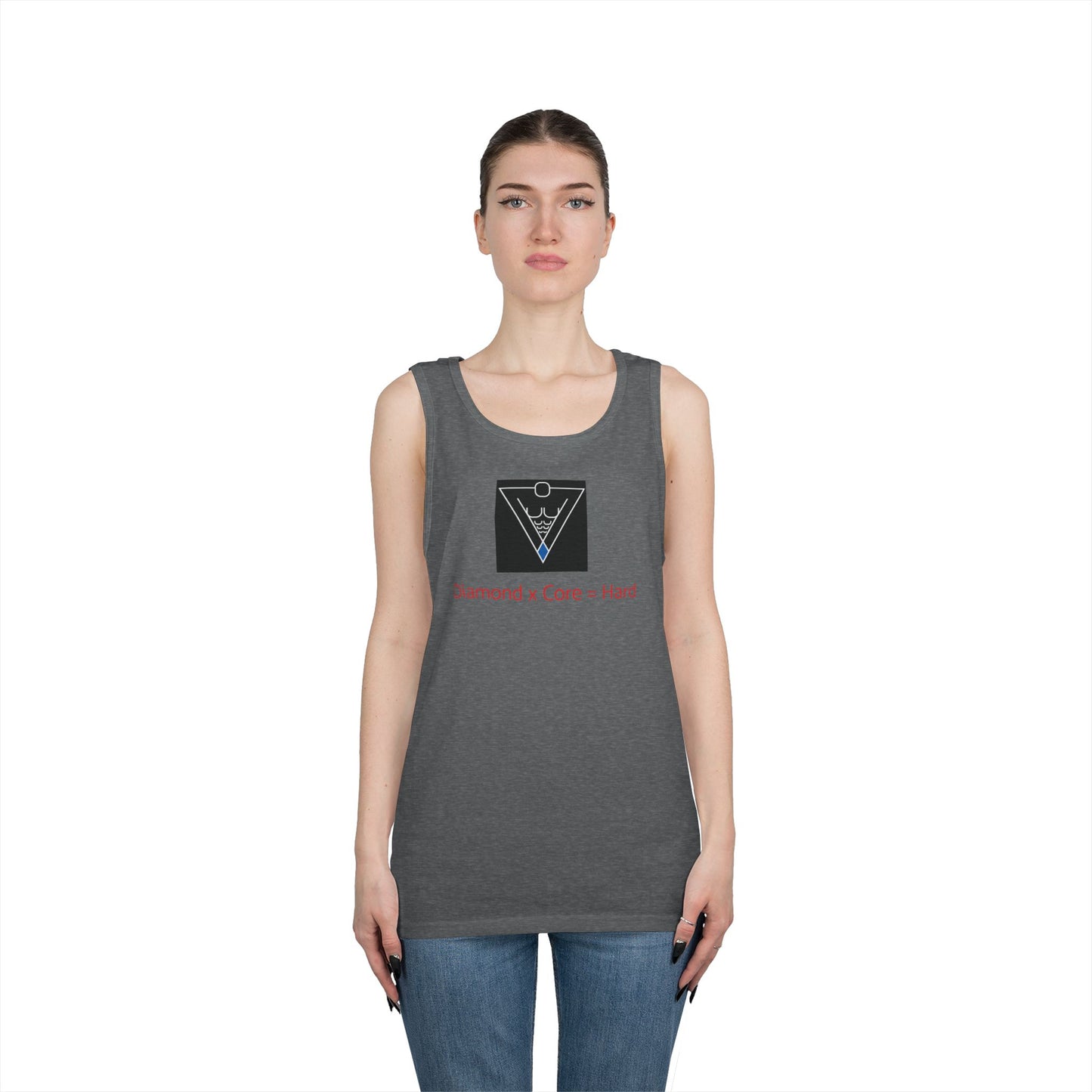 Copy of Unisex Heavy Cotton Tank Top - Diamond Core Hard & Results University, Fitness Apparel, Casual Wear, Gym Tank, Gift for Him/Her