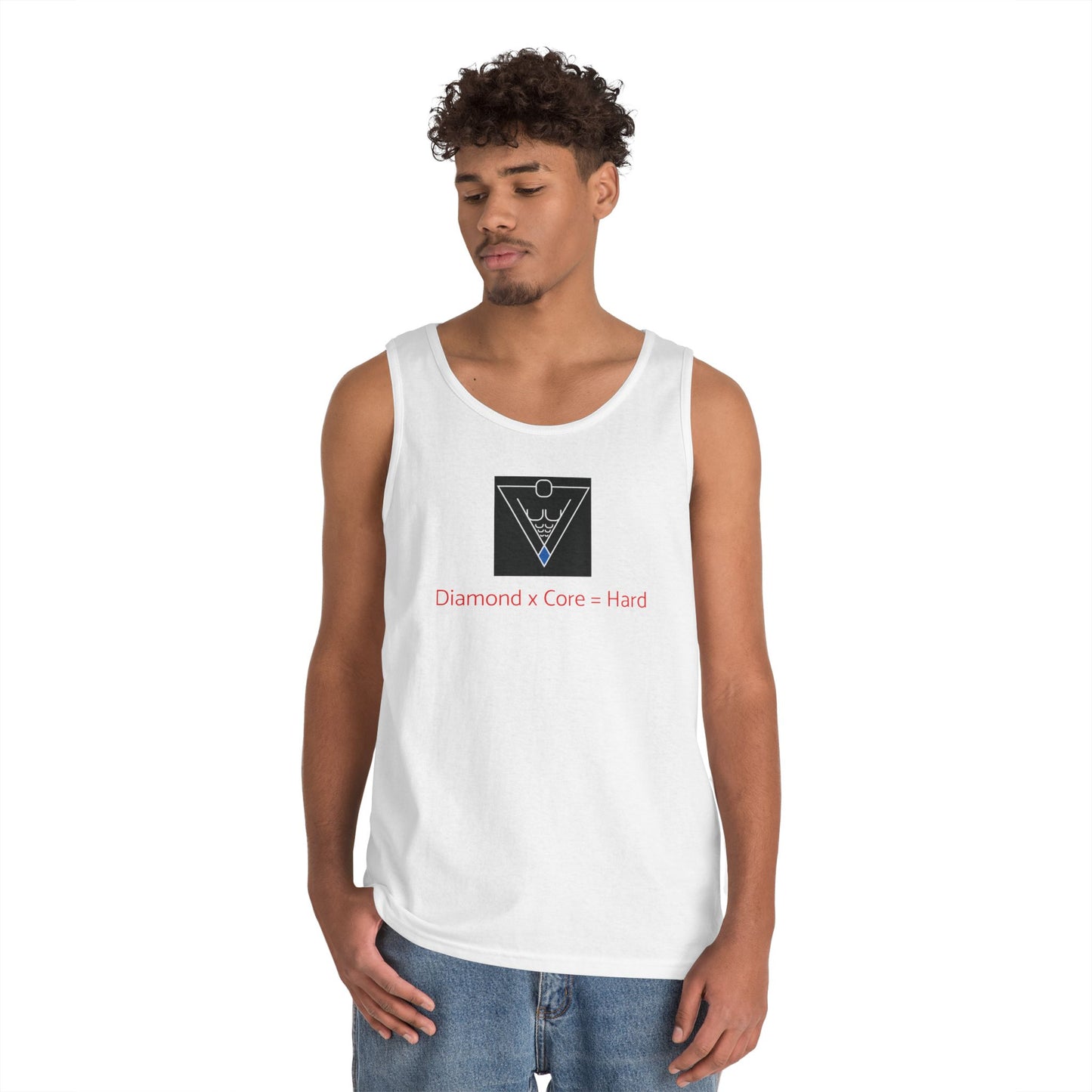 Copy of Unisex Heavy Cotton Tank Top - Diamond Core Hard & Results University, Fitness Apparel, Casual Wear, Gym Tank, Gift for Him/Her