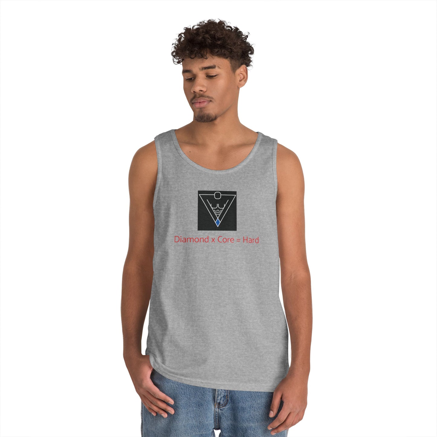 Copy of Unisex Heavy Cotton Tank Top - Diamond Core Hard & Results University, Fitness Apparel, Casual Wear, Gym Tank, Gift for Him/Her