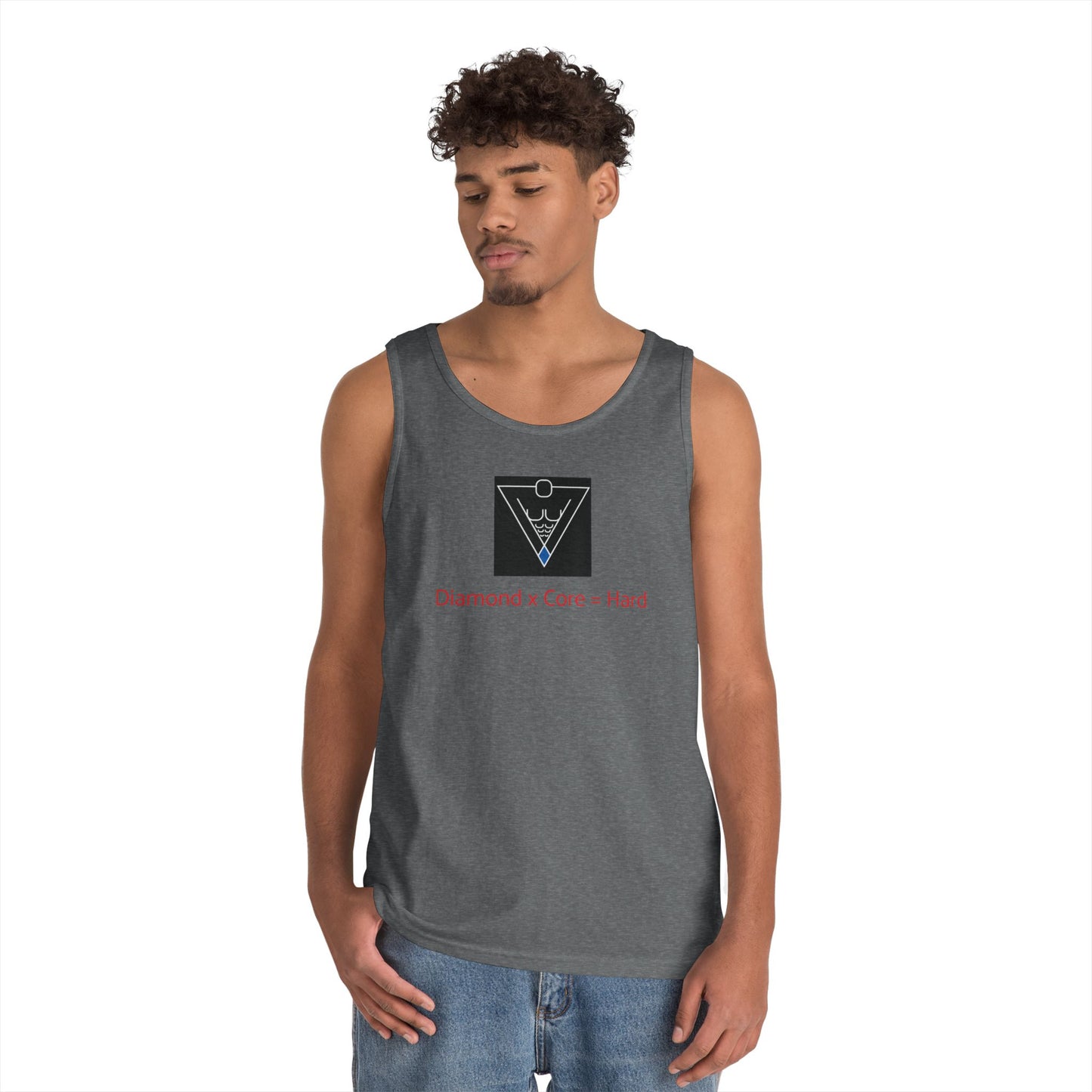 Copy of Unisex Heavy Cotton Tank Top - Diamond Core Hard & Results University, Fitness Apparel, Casual Wear, Gym Tank, Gift for Him/Her