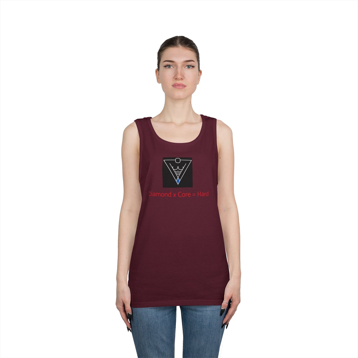 Copy of Unisex Heavy Cotton Tank Top - Diamond Core Hard & Results University, Fitness Apparel, Casual Wear, Gym Tank, Gift for Him/Her