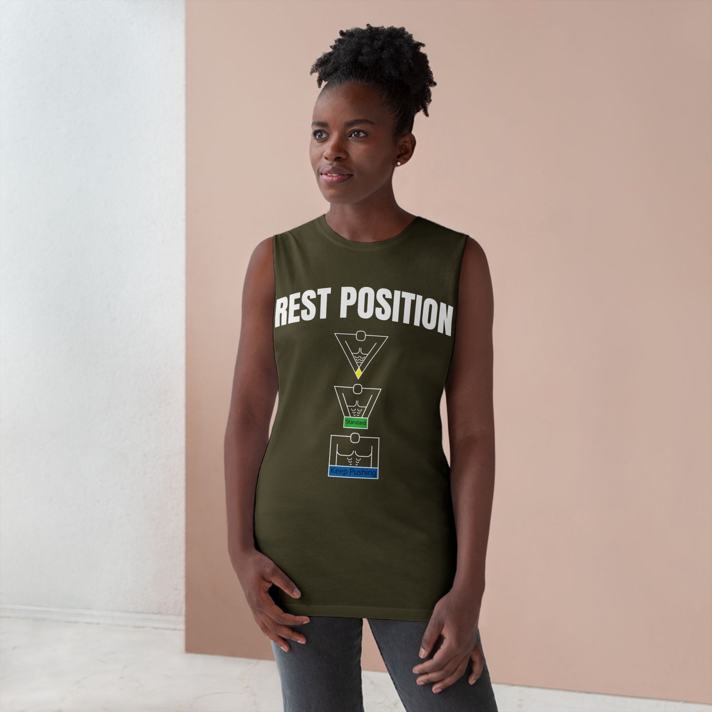 "Rest Position Push-Up We Push! You Rest. Tank top.