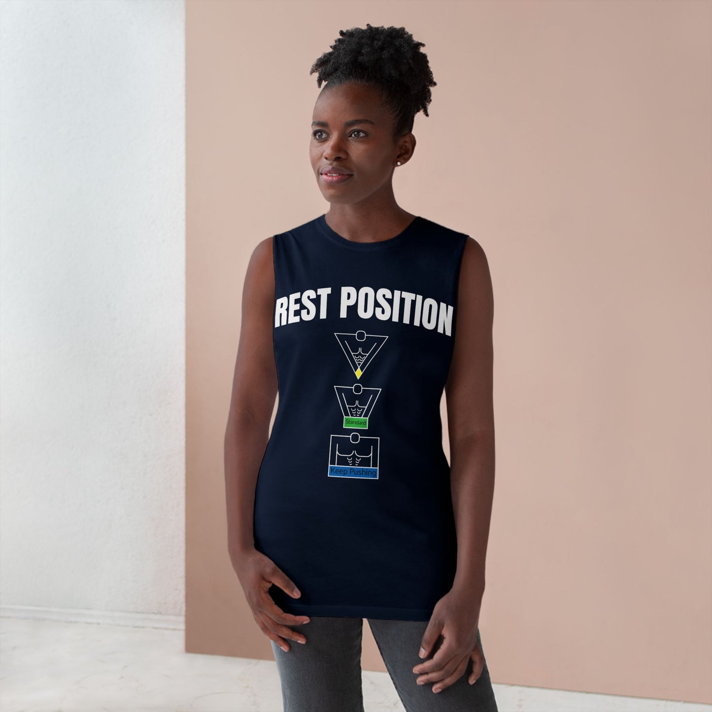 "Rest Position Push-Up We Push! You Rest. Tank top.