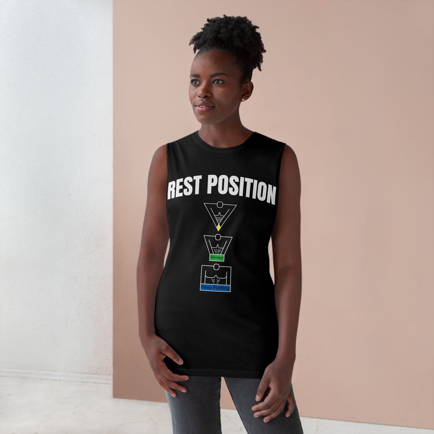 "Rest Position Push-Up We Push! You Rest. Tank top.