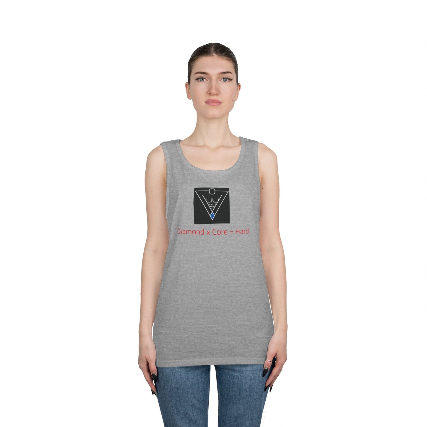 Copy of Unisex Heavy Cotton Tank Top - Diamond Core Hard & Results University, Fitness Apparel, Casual Wear, Gym Tank, Gift for Him/Her