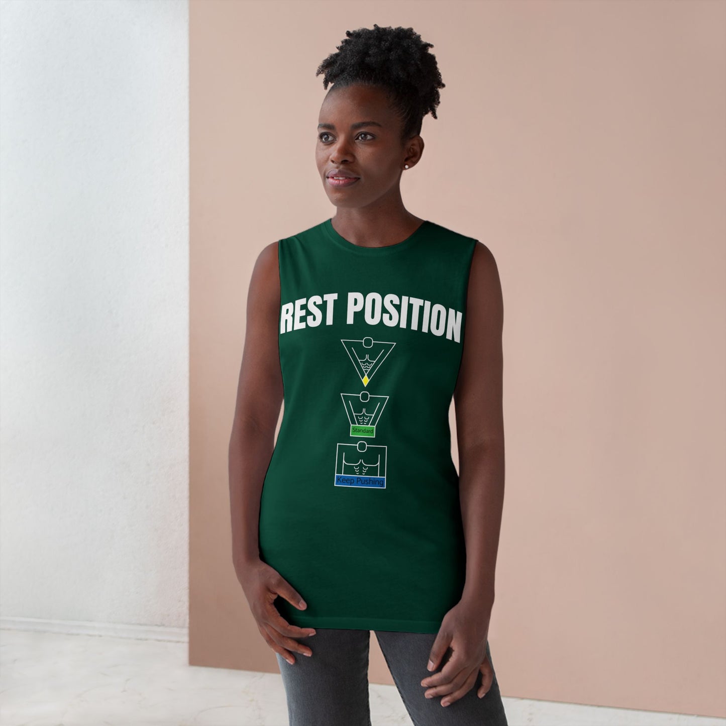 "Rest Position Push-Up We Push! You Rest. Tank top.