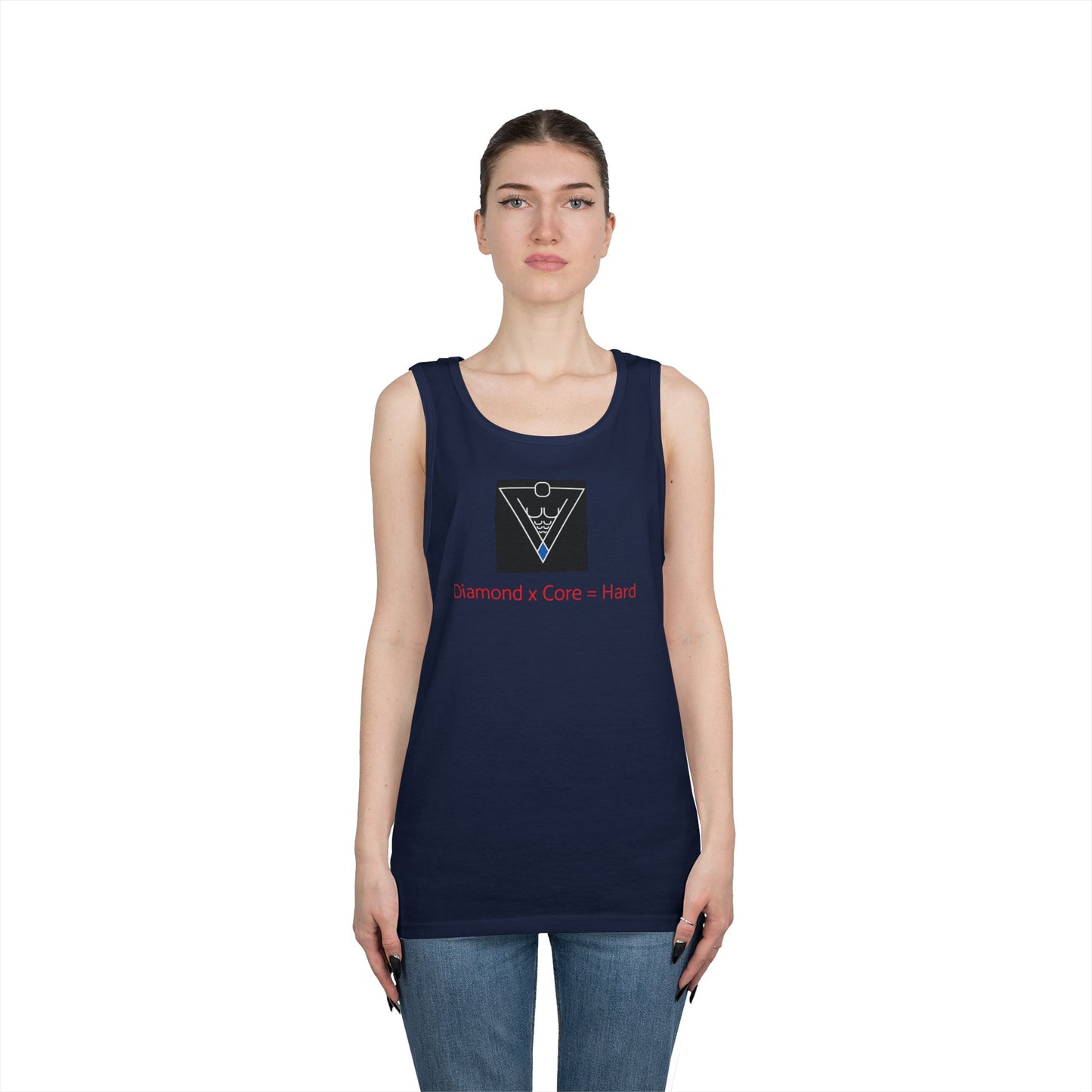 Copy of Unisex Heavy Cotton Tank Top - Diamond Core Hard & Results University, Fitness Apparel, Casual Wear, Gym Tank, Gift for Him/Her