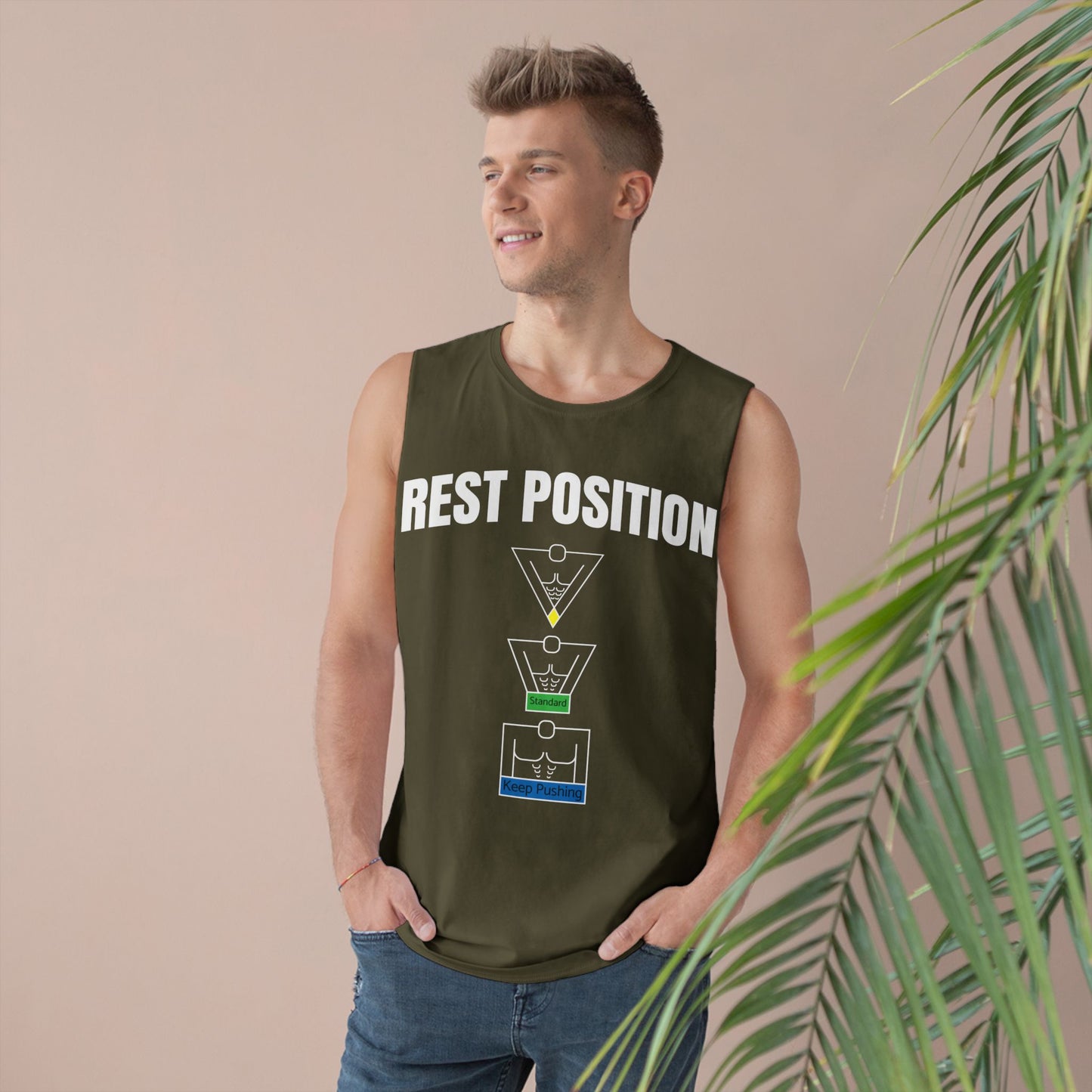 "Rest Position Push-Up We Push! You Rest. Tank top.