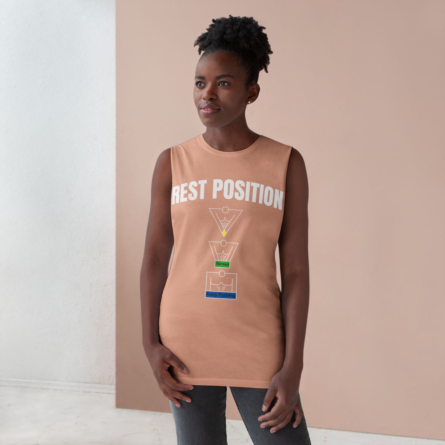 "Rest Position Push-Up We Push! You Rest. Tank top.