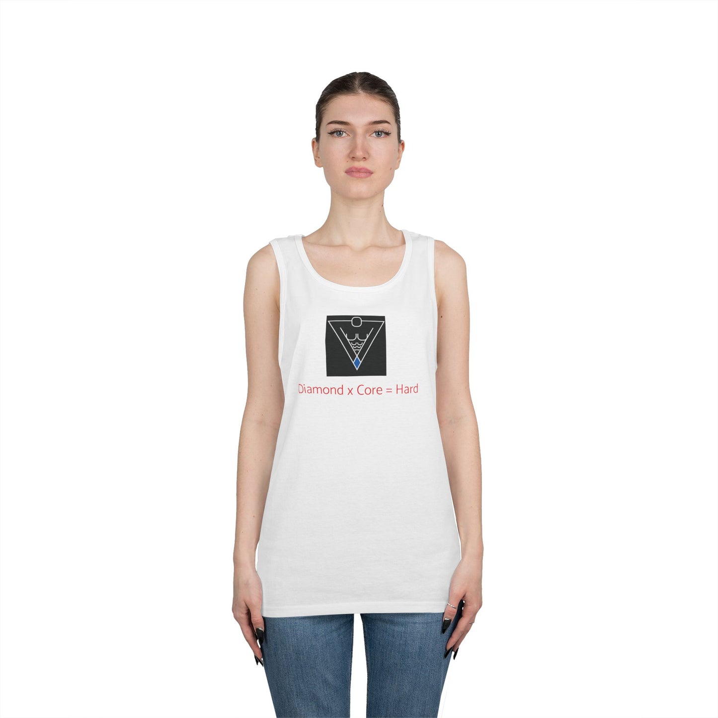 Copy of Unisex Heavy Cotton Tank Top - Diamond Core Hard & Results University, Fitness Apparel, Casual Wear, Gym Tank, Gift for Him/Her