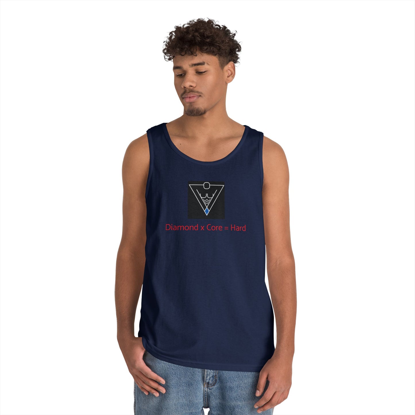 Copy of Unisex Heavy Cotton Tank Top - Diamond Core Hard & Results University, Fitness Apparel, Casual Wear, Gym Tank, Gift for Him/Her