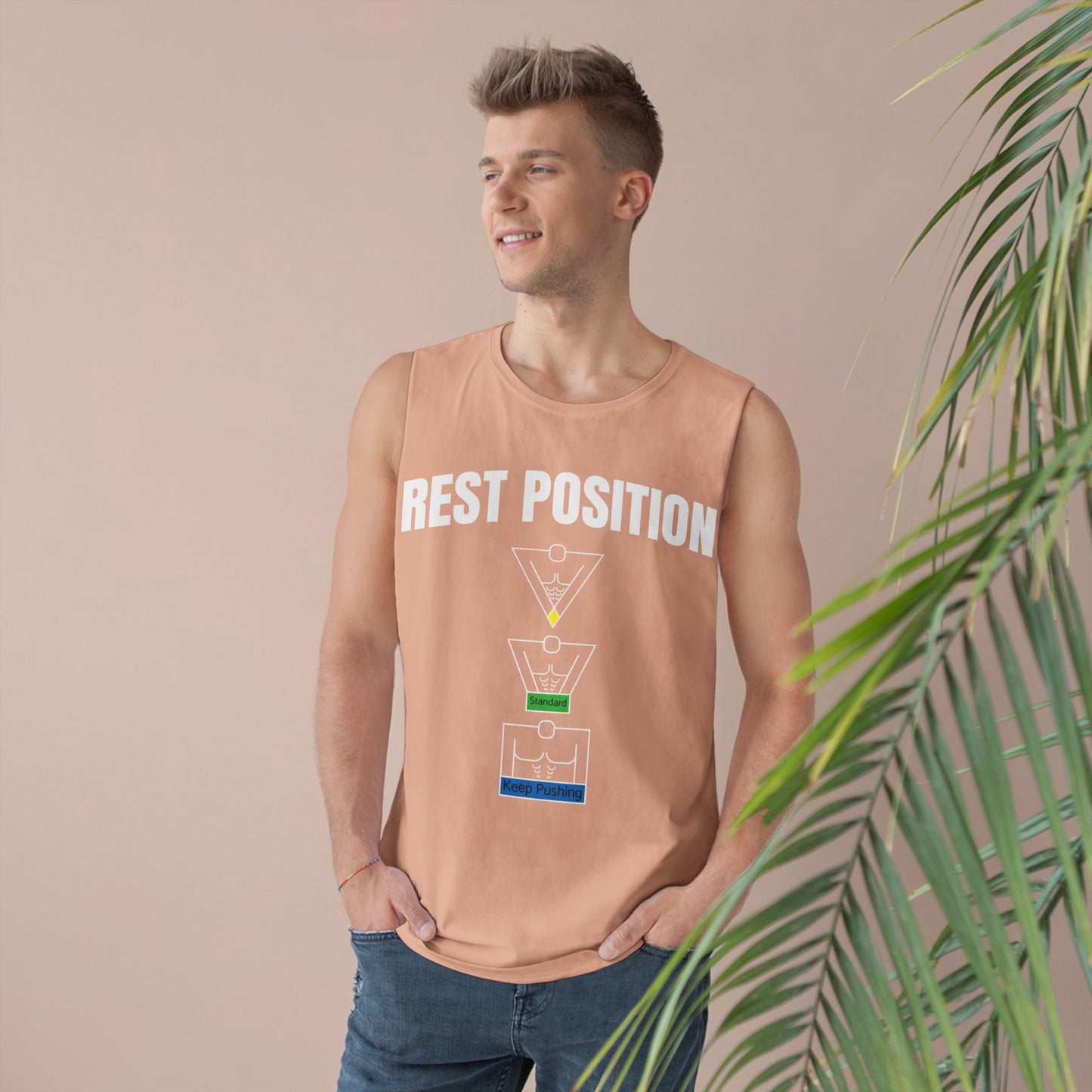 "Rest Position Push-Up We Push! You Rest. Tank top.