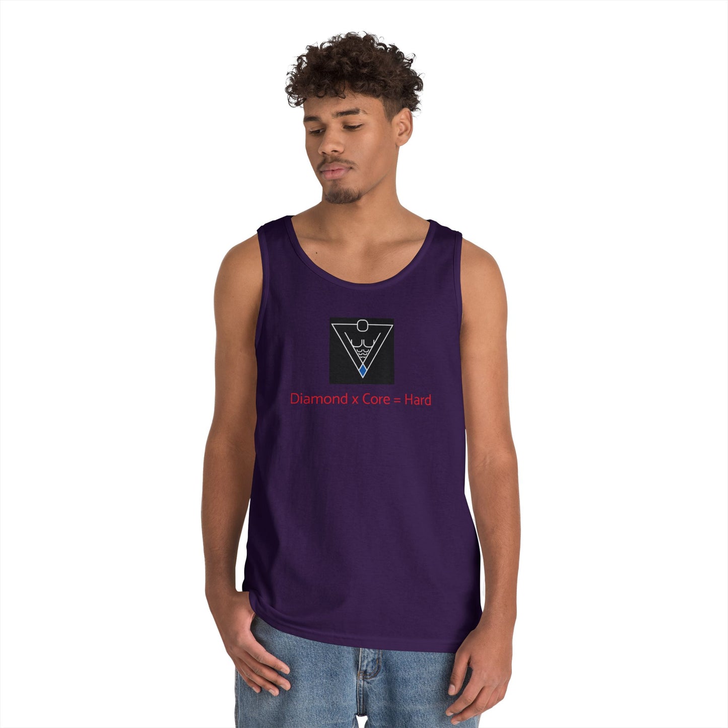 Copy of Unisex Heavy Cotton Tank Top - Diamond Core Hard & Results University, Fitness Apparel, Casual Wear, Gym Tank, Gift for Him/Her