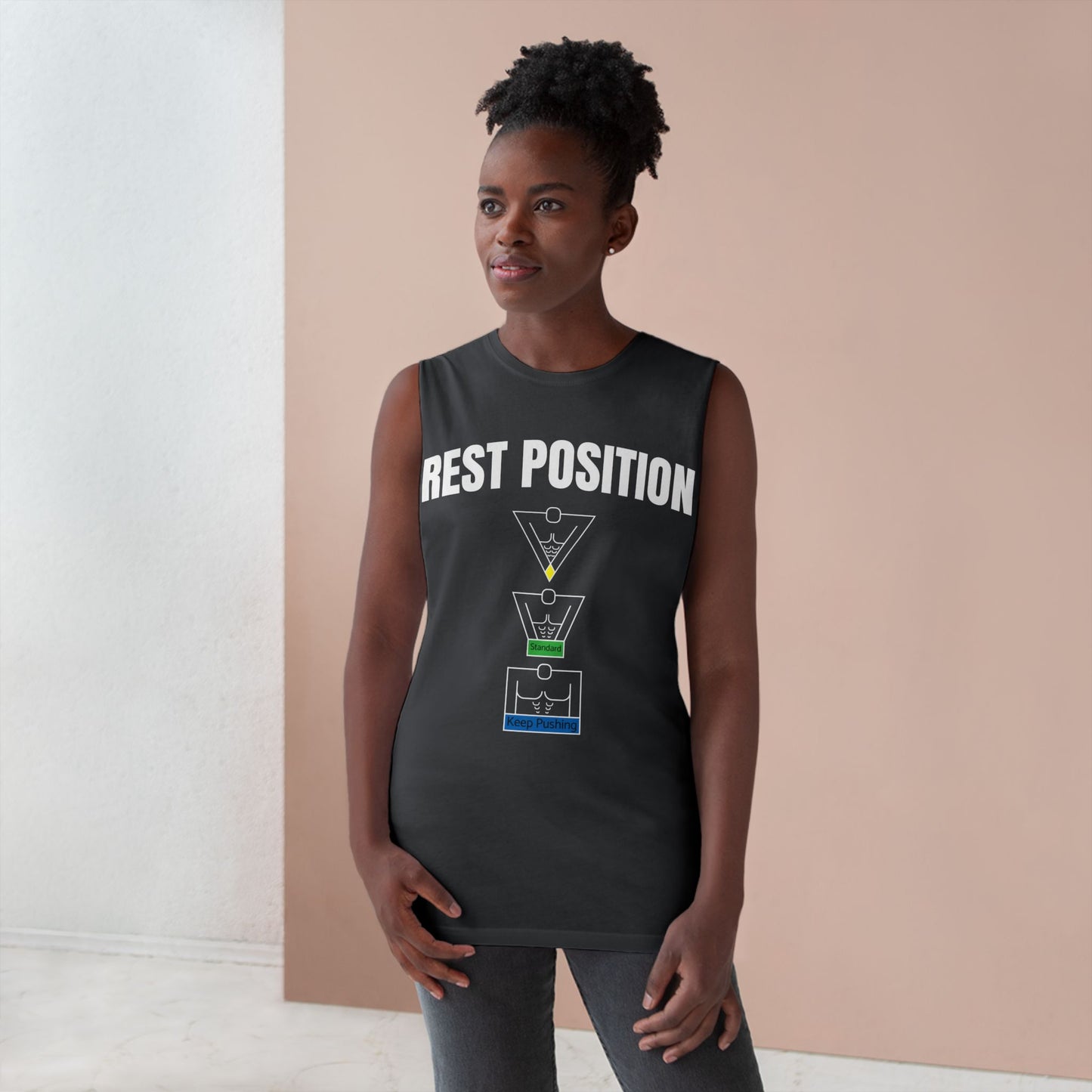 "Rest Position Push-Up We Push! You Rest. Tank top.