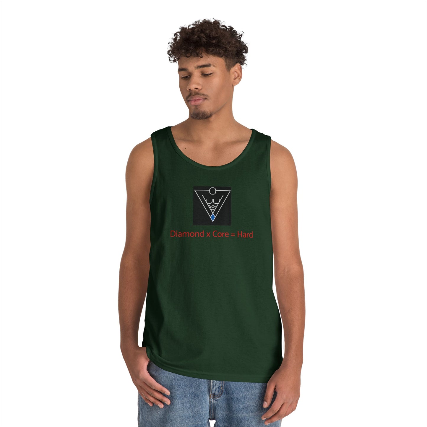 Copy of Unisex Heavy Cotton Tank Top - Diamond Core Hard & Results University, Fitness Apparel, Casual Wear, Gym Tank, Gift for Him/Her