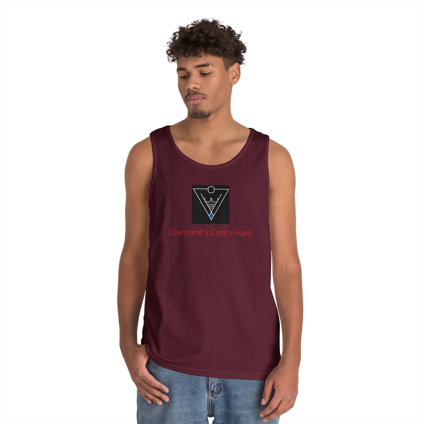 Copy of Unisex Heavy Cotton Tank Top - Diamond Core Hard & Results University, Fitness Apparel, Casual Wear, Gym Tank, Gift for Him/Her