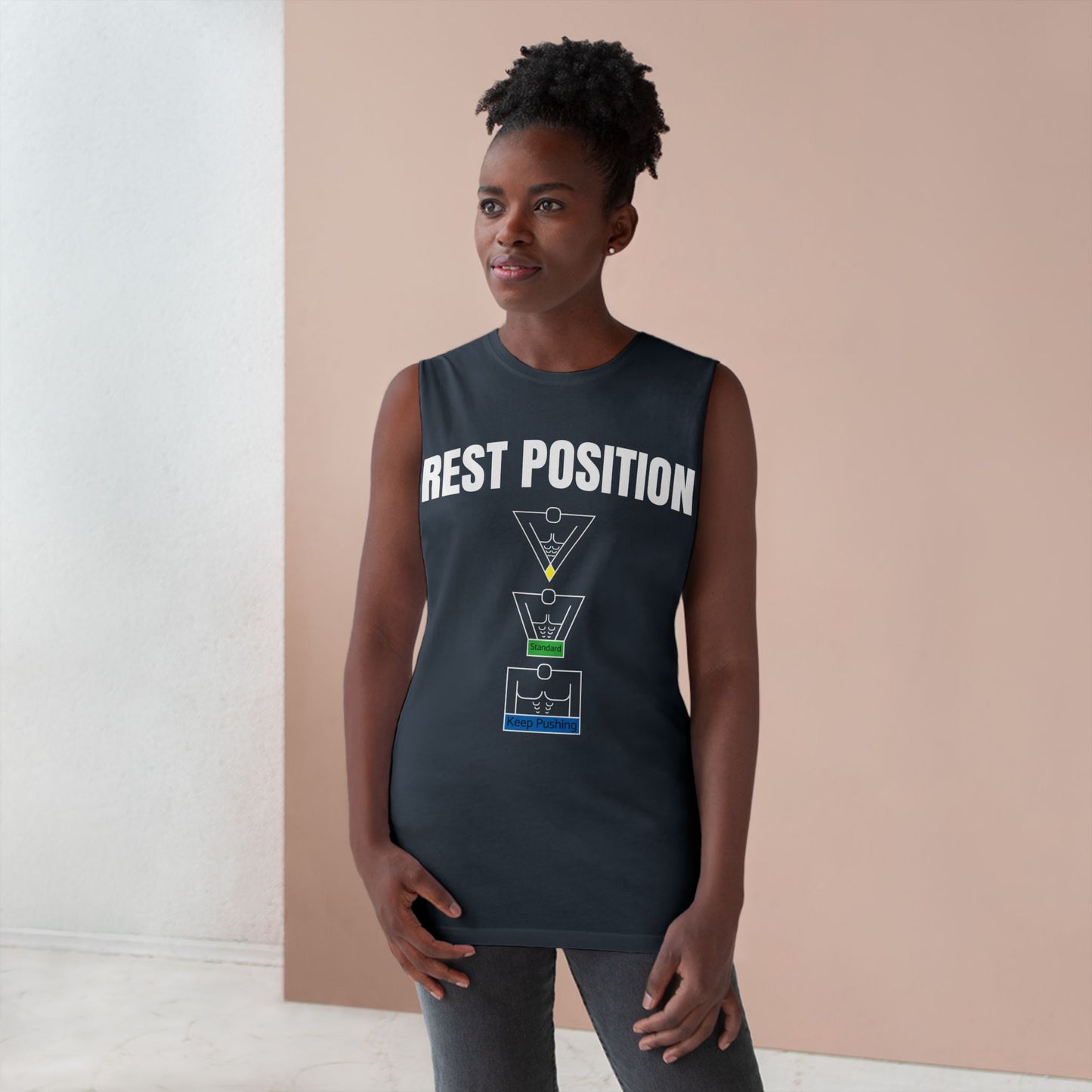 "Rest Position Push-Up We Push! You Rest. Tank top.
