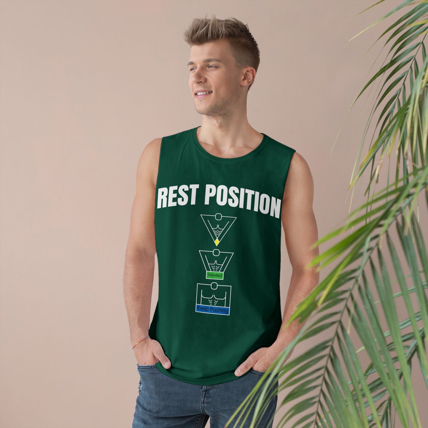 "Rest Position Push-Up We Push! You Rest. Tank top.